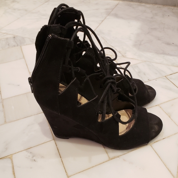 forever 21 lace up wedges 7 - Picture 3 of 3